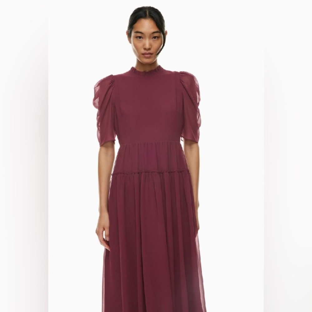 New Aritzia Wilfred Parlour Chiffon fit-and-flare maxi dress